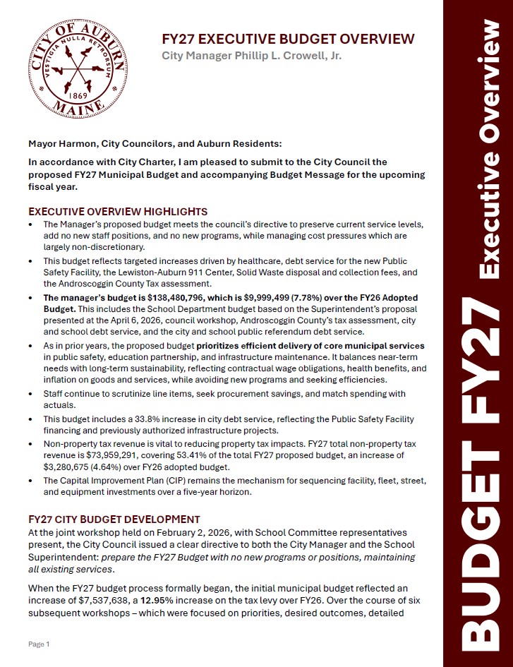 Budget Executive Overview FY27